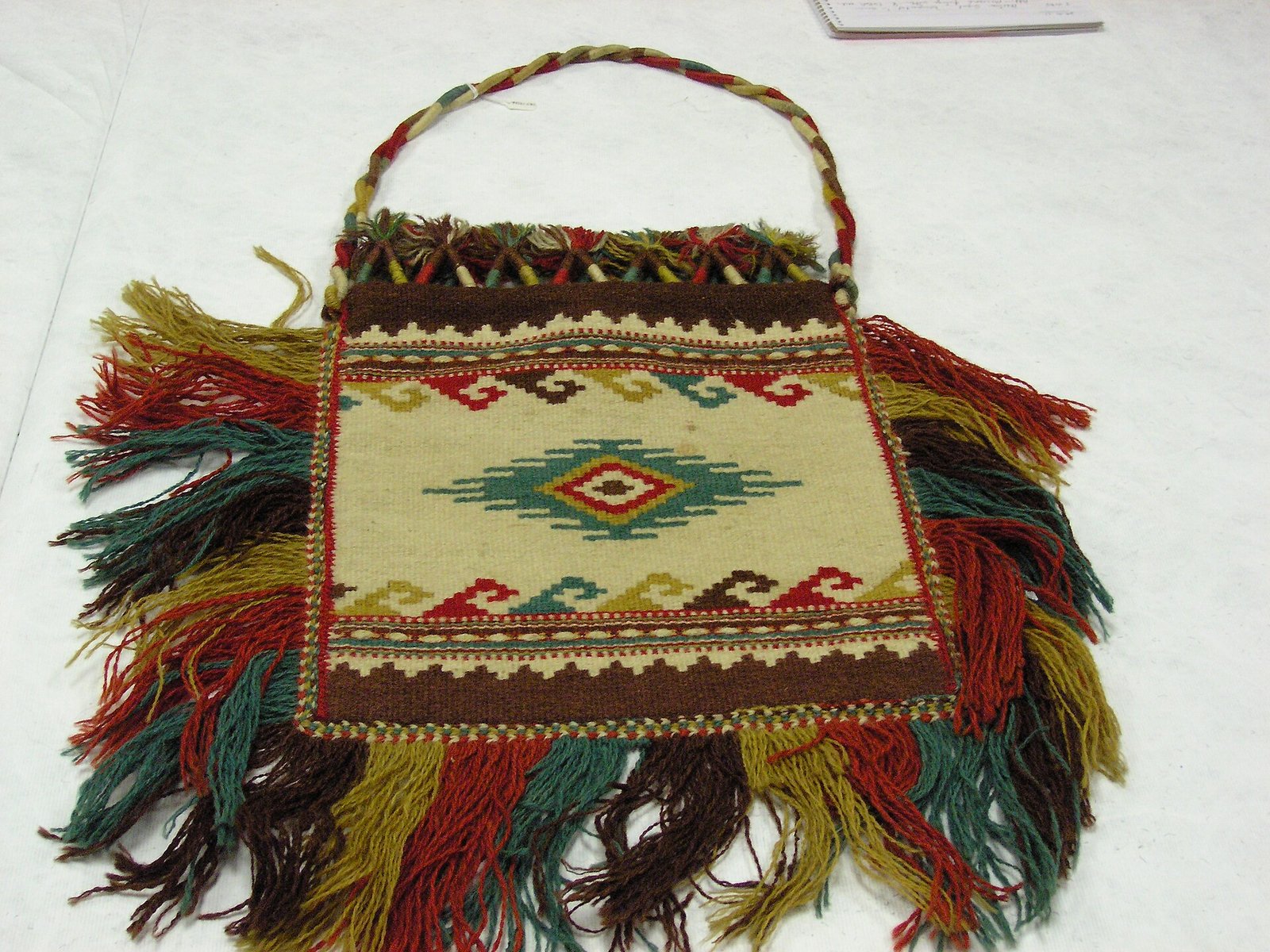 Colorful woven wool tote