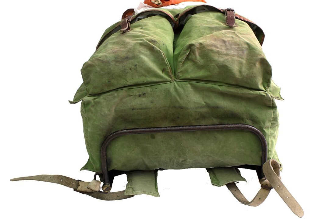 Green Canvas Frame Backpack